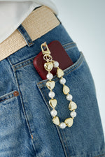 Telephone cord hearts pearls