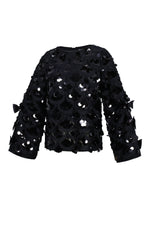 Polyester fiber (polyester) Long sleeve tops Sequins Elegant Fall/Winter  Clothes