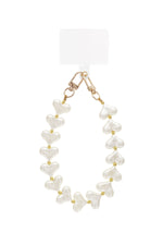 Trendy phone cord with pearled hearts