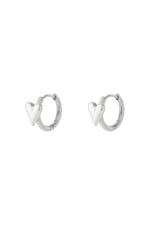Hoop with mini heart earrings