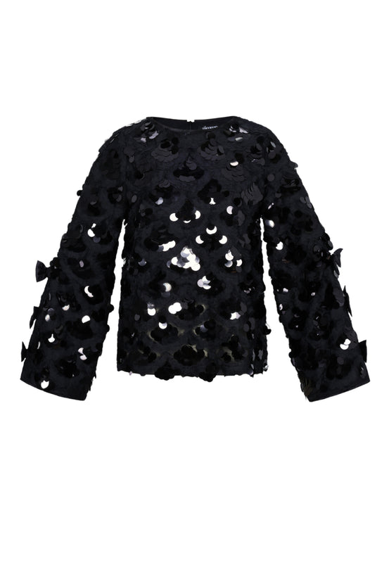 Polyester fiber (polyester) Long sleeve tops Sequins Elegant Fall/Winter  Clothes