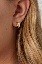 Hoop with mini heart earrings